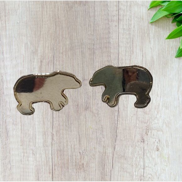 Tiny Polar Bear Stud Post back Sterling Silver Earrings - Picture 2 of 3